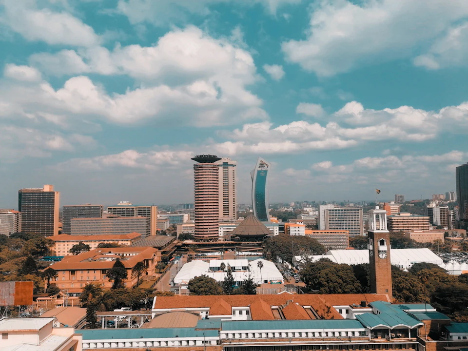 Central Nairobi with the Kenyatta International Convention Centre
